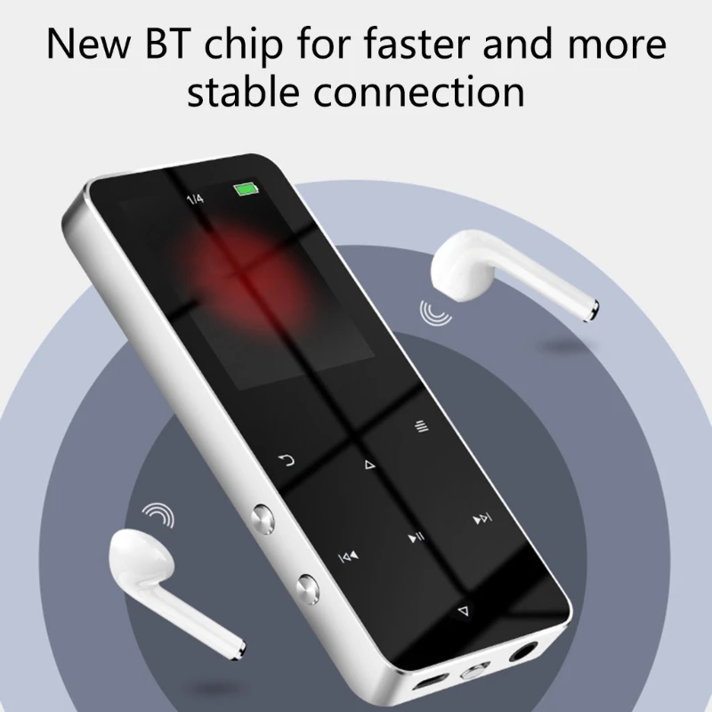 

Mp3-плеер с Bluetooth-совместимым динамиком, музыкальная стерео-система с сенсорными клавишами, Hi-Fi динамик, металлический портативный плеер с FM-записью