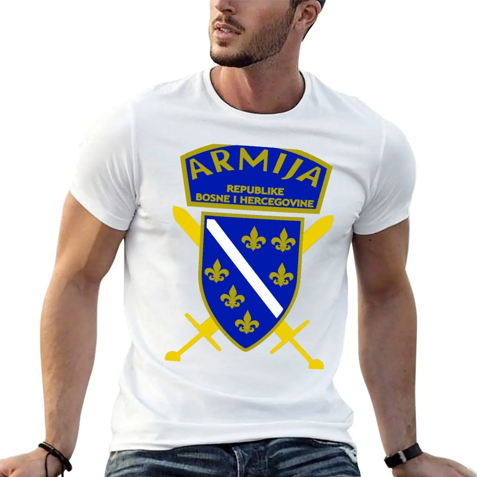 Фото Футболка Armija Bosna i Herzegovina BiH Bosnia Version 2, повседневная базовая футболка с коротким рукавом №1