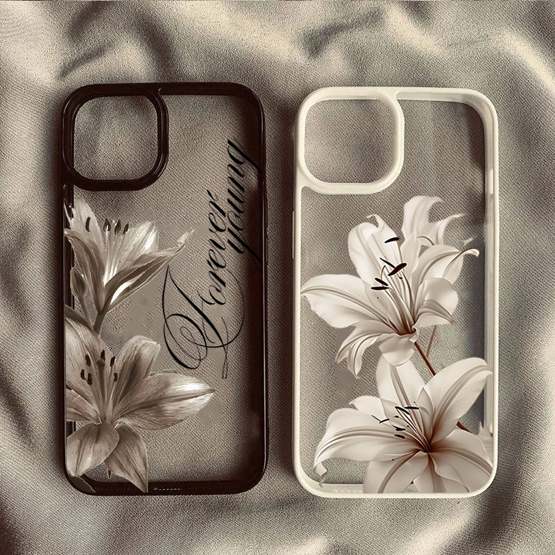 Фото Чехол для телефона Samsung Galaxy S25 S26 Ultra A56 A55 A54 A53 A16 A15 A35 A34 5G S21 S23 FE S24: Элегантный винтажный чехол с цветочным узором «Лилия» №5