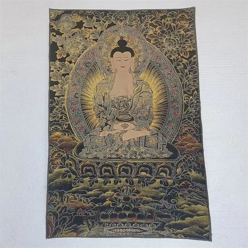 

Thangka, religious pharmacist Buddha, Thangka embroidery painting, exquisite home decoration painting, auspicious