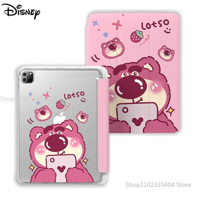 

Чехол для планшета Disney «История игрушек», Lotso, для iPad Air 1, 2, 3, Mini, 4, 5, 6 Pro 2022, 12,9 дюйма, защитный чехол с тремя слотами для ручек и подушек безопасности