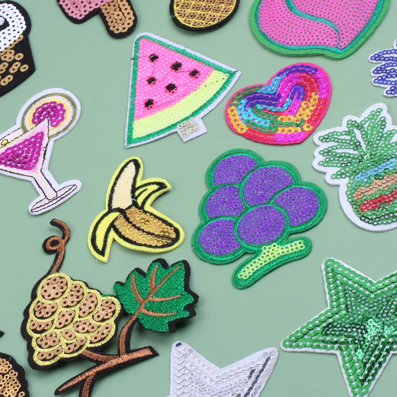 

Anime Fruit Embroidered Patches for Clothing Thermoadhesive Patches Cartoon Children Diy T-shirt Badges Ironing Applications
