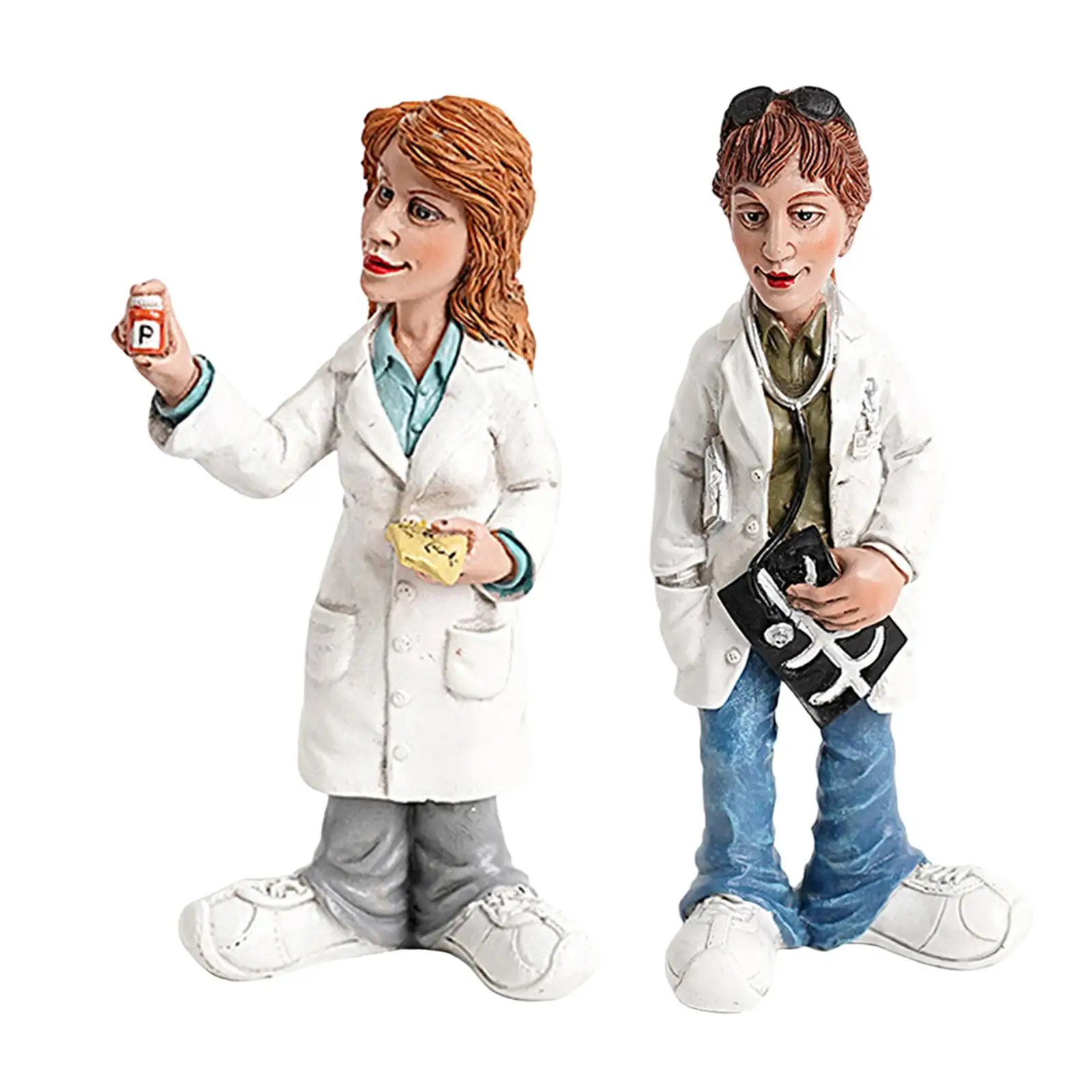 

Doctor Statue Pretend Play Figurine Cake Topper Decor People Sculpture Dolls