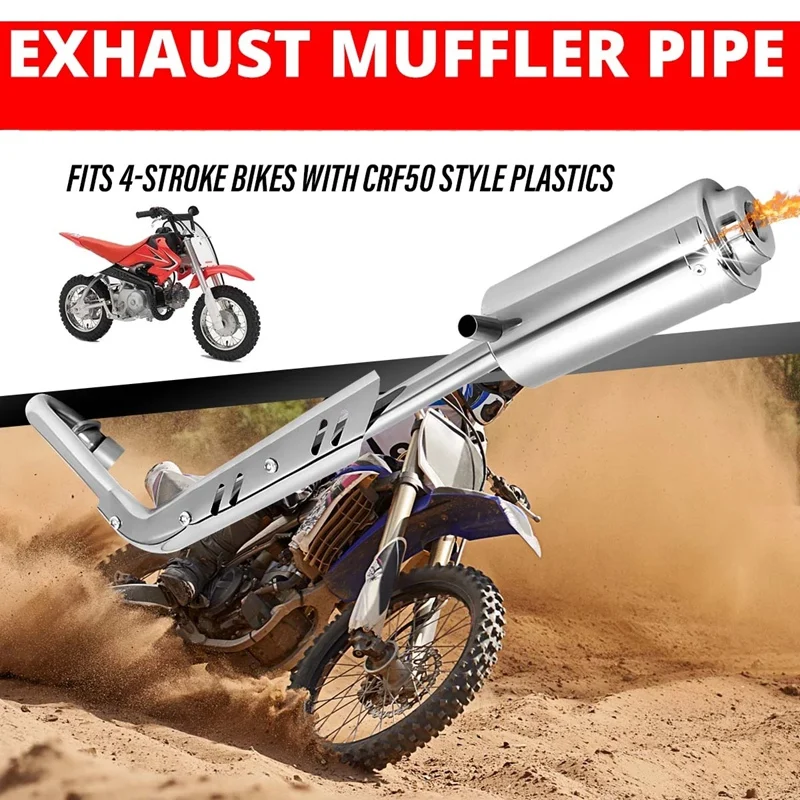 

Motorcycle Exhaust System Muffler Exhaust Pipe For 50Cc 110Cc 125Cc 4-Stroke Mini Motor Dirt Pit Pocket Bike