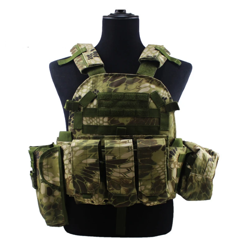 Мужской Камуфляжный тактический жилет 6094 модульный Molle для страйкбола пейнтбола