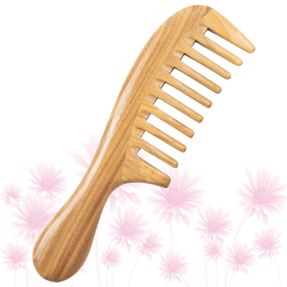 

1PC Wide Sandalwood Comb Anti- static Comb for Curly Hair and Detangling Men