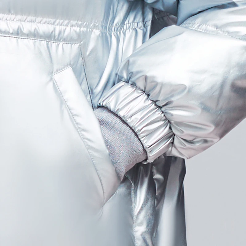 JAZZEVAR Bright Face Laser Couples with The Same Down Jacket Winter 2022 Classic Hooded Design Loose Wash Free