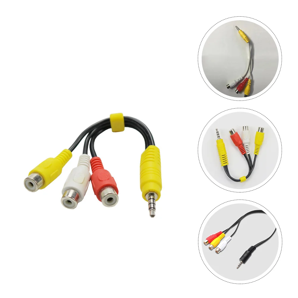 

4pcs AV to RCA Cable Durable 3-way Audio Aux Cable AV to RCA Cable for Camcorder