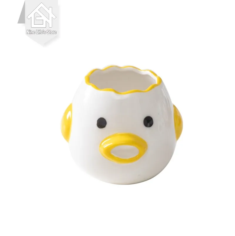 

Cute Chick Ceramic Yolk Protein Separator Egg White Separator Egg Strainer Kitchen Tools Baking Accessories Egg Rack Cooking