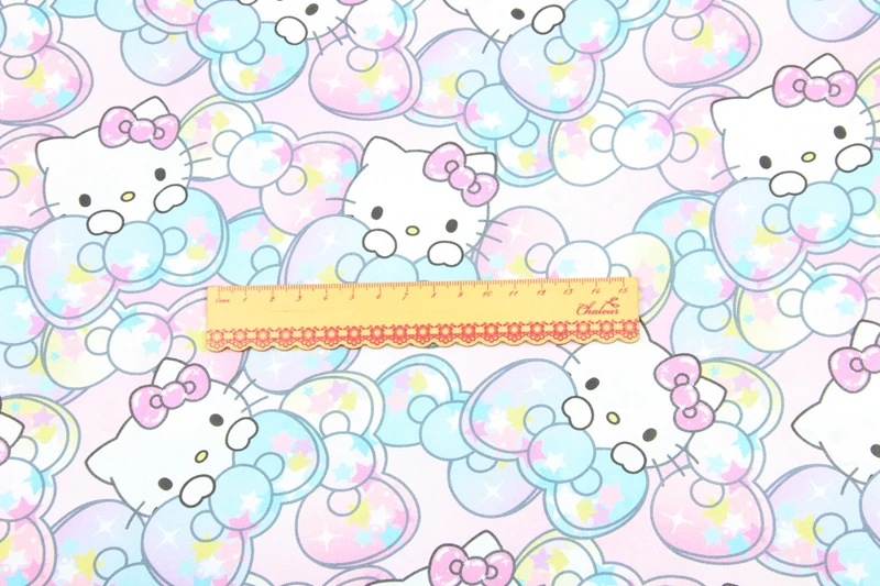 Мультяшный Hello Kitty 100% хлопчатобумажный материал лоскутное шитье предмет