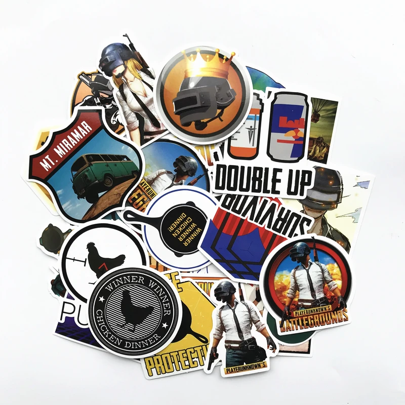 

TD ZW 29Pcs/lot Playerunknows PUBG Game Stickers For Car Laptop Luggage Computer Bicycle Phone case Skateboard Pad Decal Sticker
