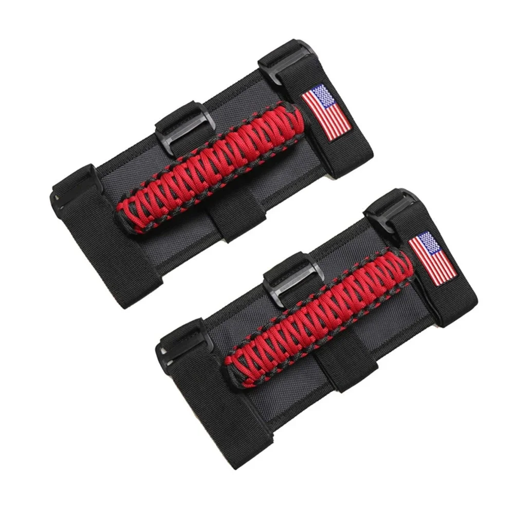 

2 шт., ручки для поручня из паракорда на крышу, ручки для Jeep Wrangler JK TJ JL CJ YJ 1987-2020 JT UTV ATV, тип флага США