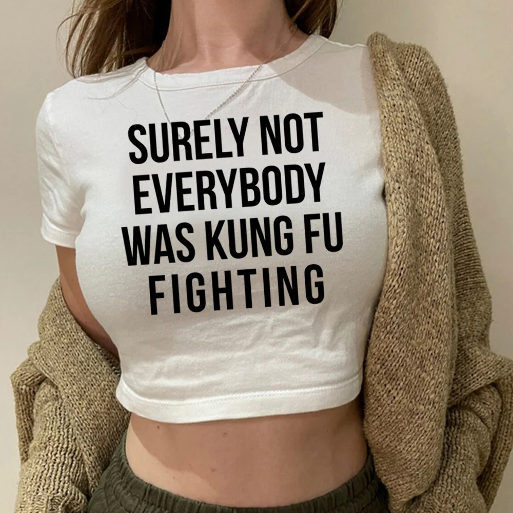 

Surely Not Everybody Was Kung Fu Fighting 2000s 90s fairy grunge crop top Female hippie vintage cyber y2k clothes