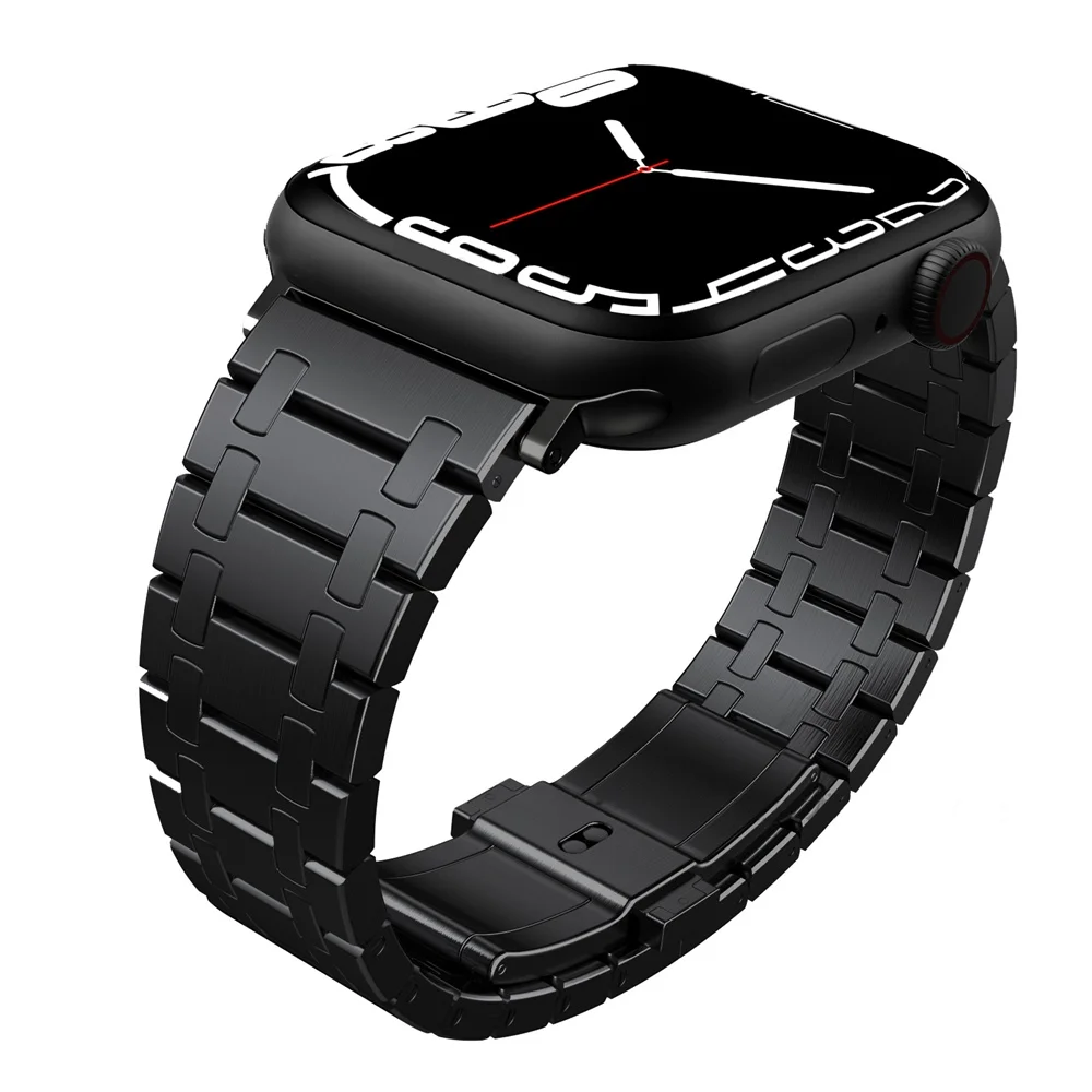 

For Apple Watch 7 Band for iWatch Series 7 6 5 SE 45mm 41mm 44mm 40mm Bracelet Watchbands Stainless Steel Business Metal Strap