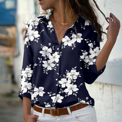 Shirts And Blouse 3d Floral Women's Long Sleeve Shirts Temperament Loose Top Women Fashion Casual Beautiful Female Clothing 5XL