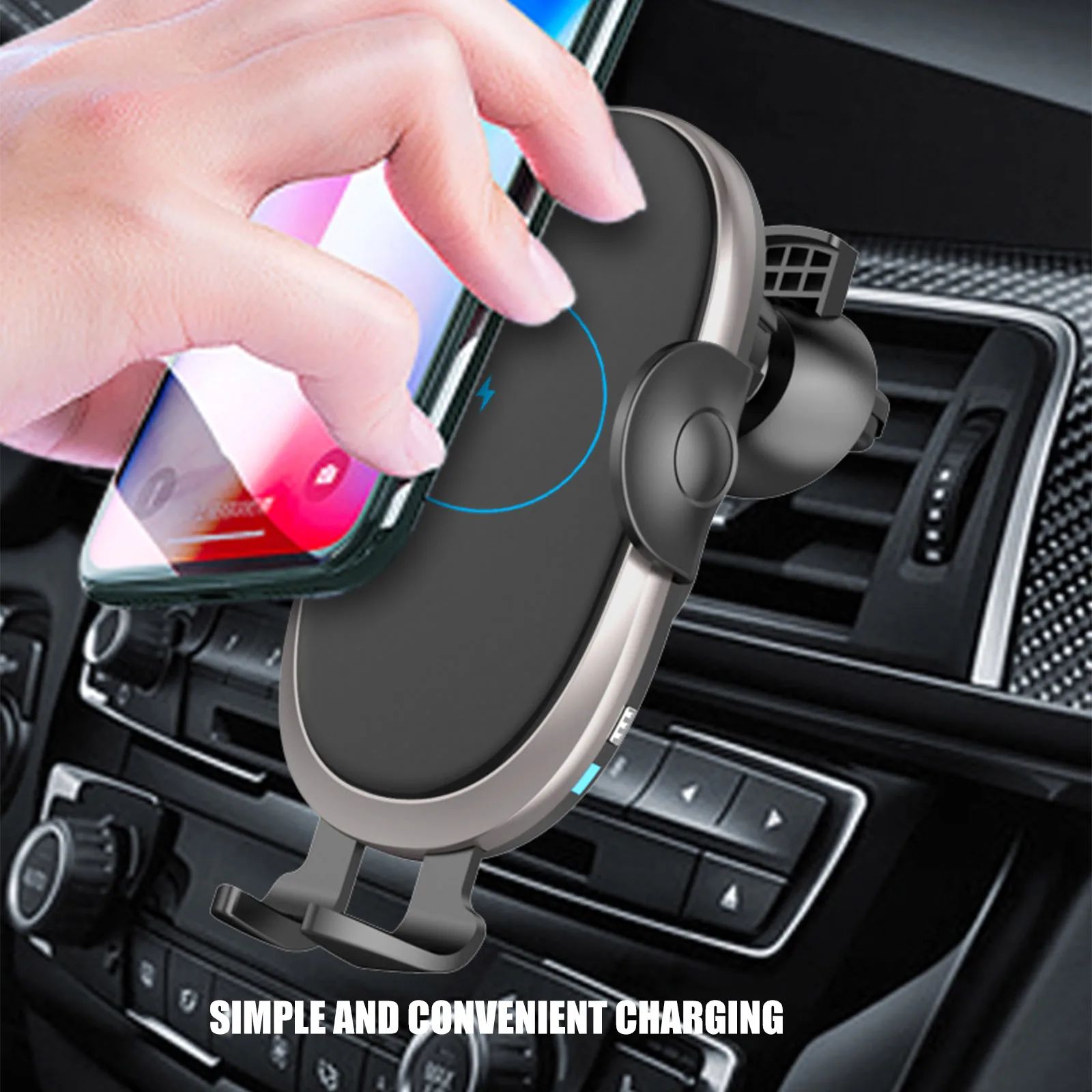 

Car Wireless Charger Auto Clip-On Mobile Phone Holder Magnetic USB Infrared Sensor For IPhone 13 12 11 XR Samsung S21 S10 Xiaomi