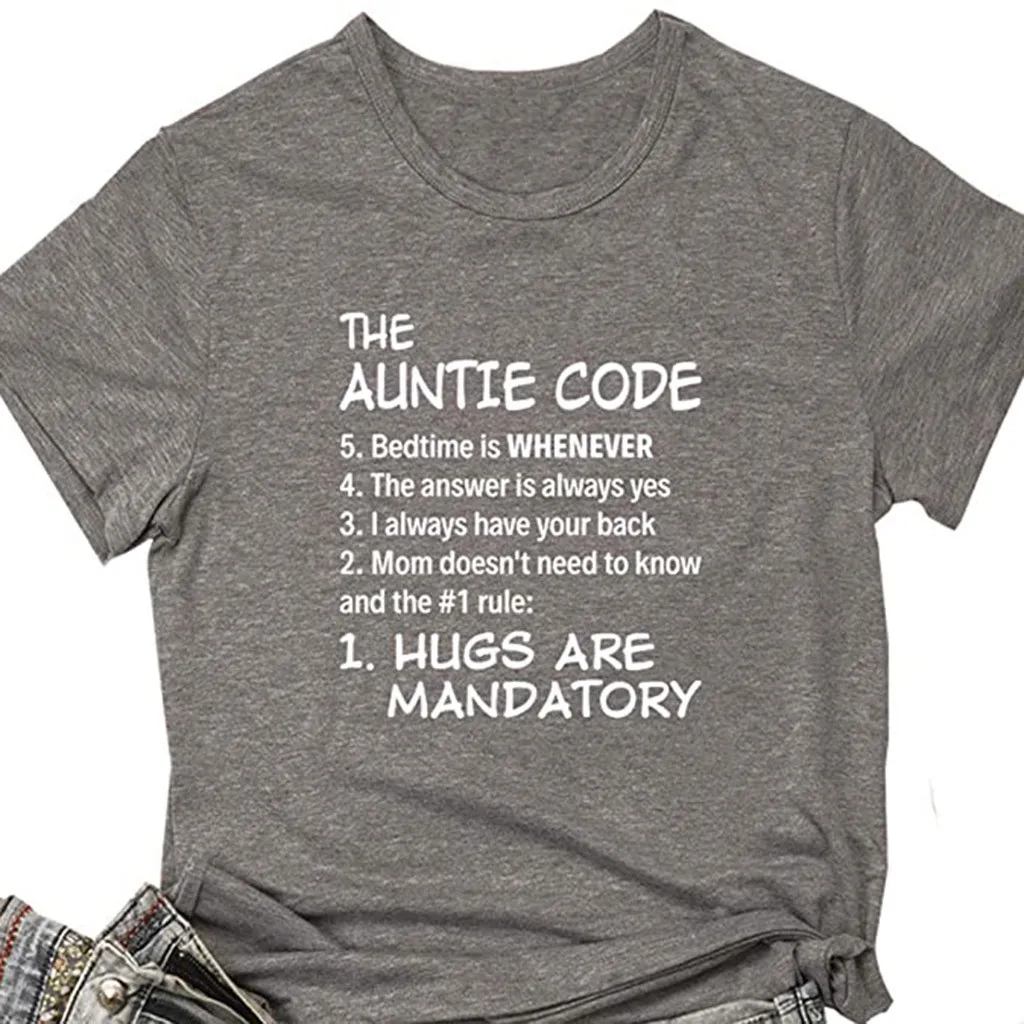 

Sleeves O-Neck Letter Loose Women Tops Short T-Shirt Blouse Casual Printing Women's Blouse