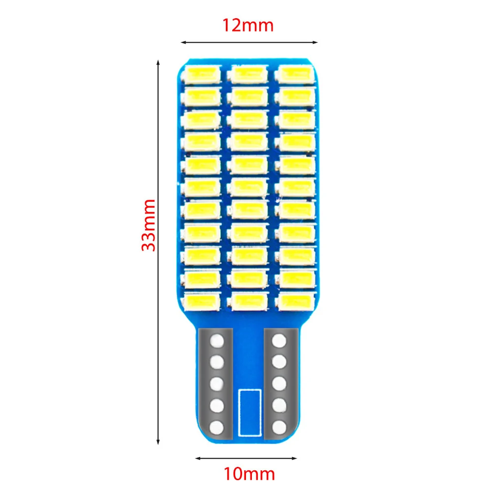 2шт LED автомобильные лампы W5W T10T Canbus 3014 33smd белый цоколь 12В для поворотных сигналов, номерного знака, багажного отделения, освещения чтения.