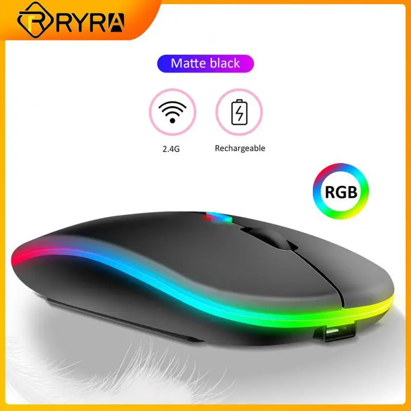 

RYRA Wireless Mouse RGB Rechargeable Mouse 2.4G Silent Mause Ergonomic Mini Mouse USB Optical Mice For PC Laptop Gaming Mouse