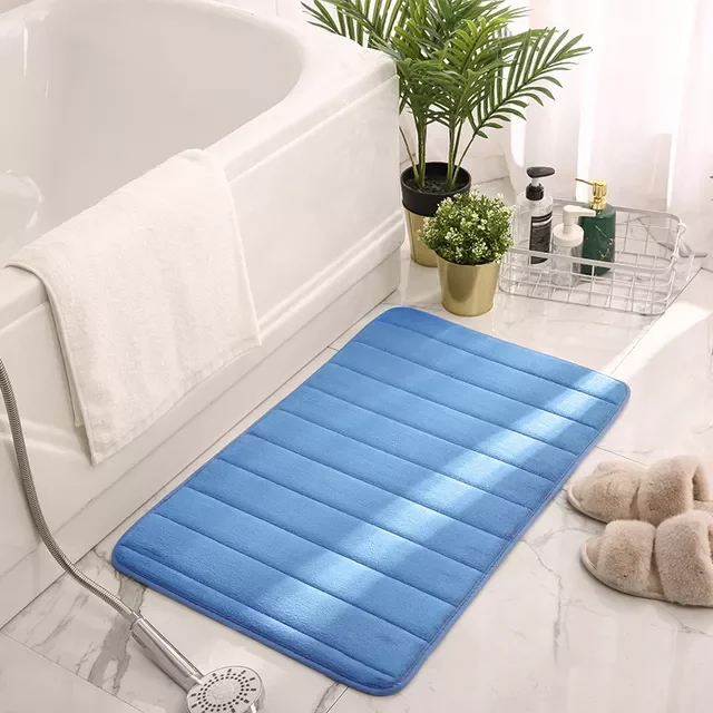 

Bath Mat Home Shower Coral Fleece Bathroom Carpet Water Absorption Non-slip Memory Foam Washable Rug Toilet Floor Mats