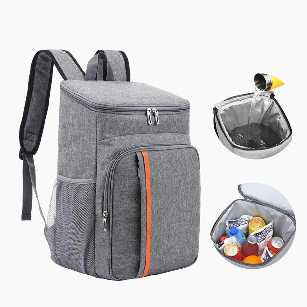 

Large Insulated Backpack Lunch Bag Outdoor Thermo Cooler Bag Camping Refrigerator Picnic Bags Capacity Leak Proof Food Backpack