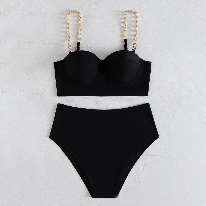 

Маленький купальный костюм с нагрудным чехлом и высокой талией, консервативный купальник с разрезом