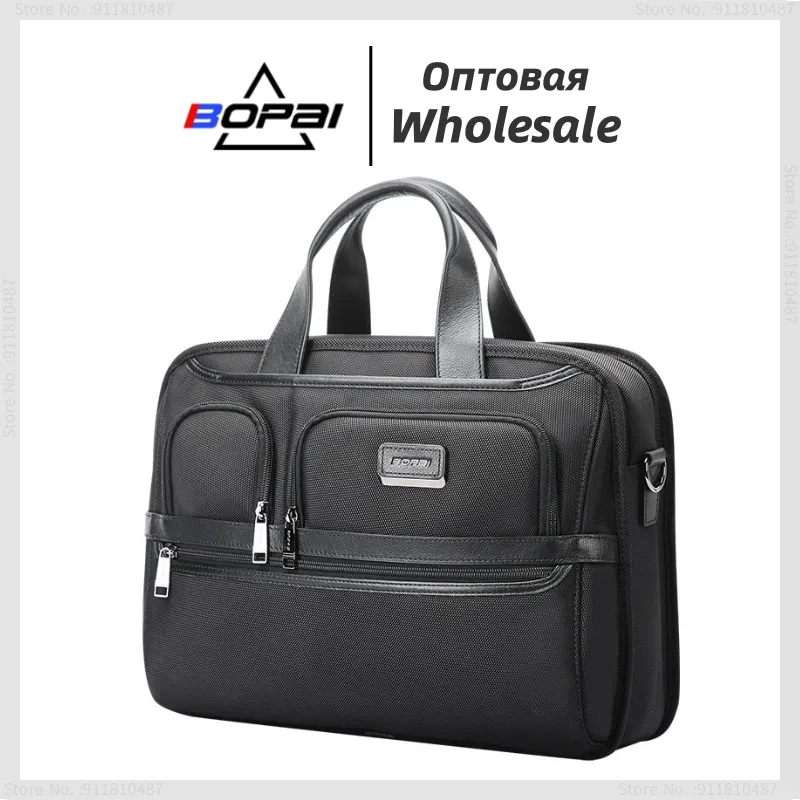BOPAI Новый портфель Деловая сумка Сумка через плечо большой вместимости Мужская