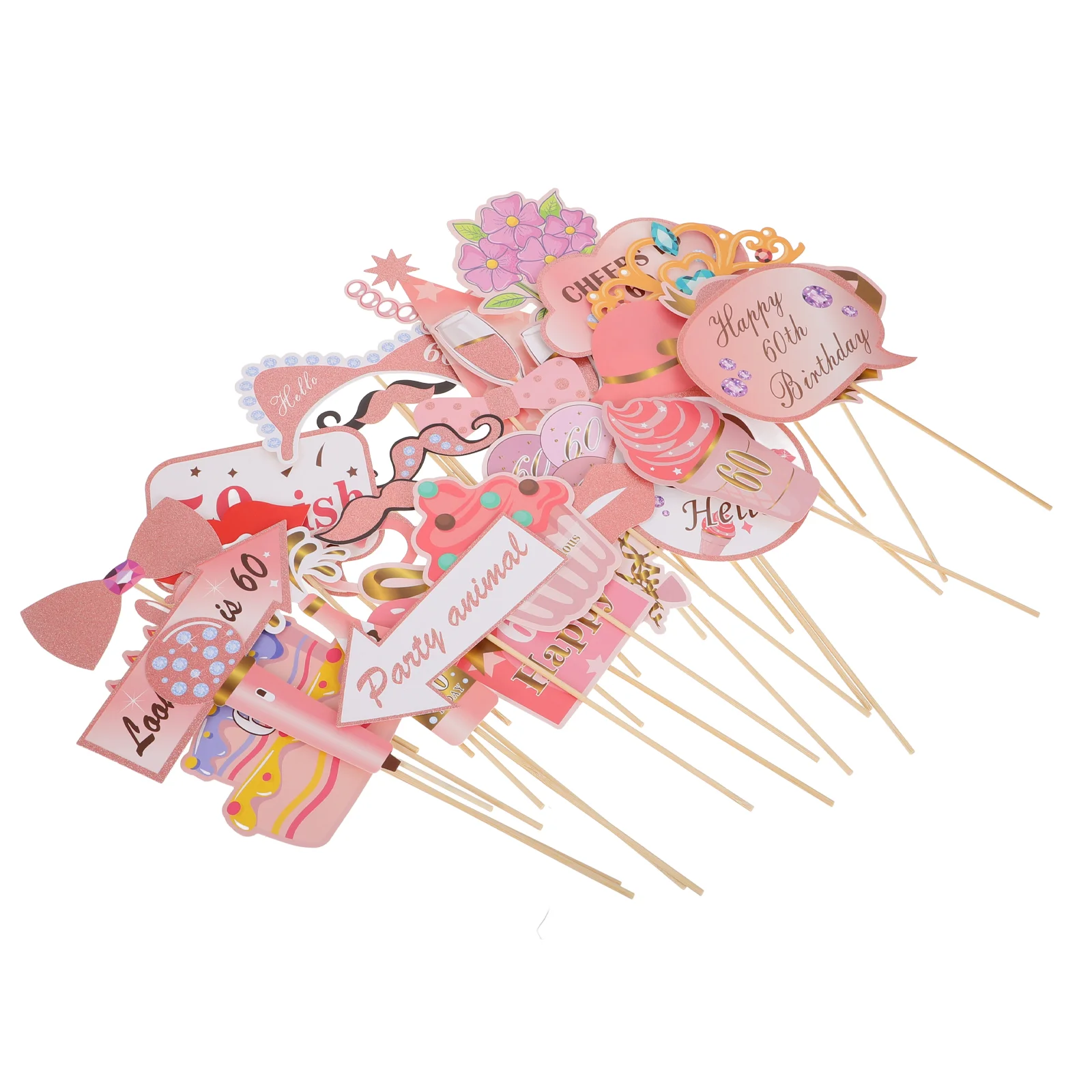 33 шт. украшения для дня рождения реквизит фотобудки свадьба розовый новогодний