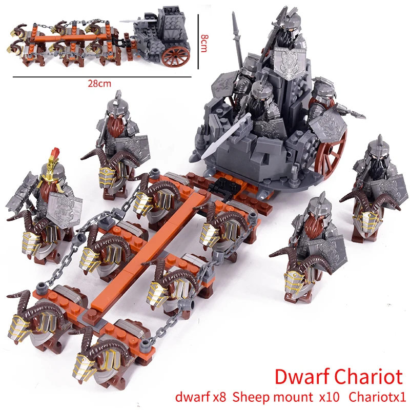 

Asgard Soldier Medieval Dwarf Goat Chariot Building block Figures Model Building Blocks Lord Bricks Toys Gift For Children