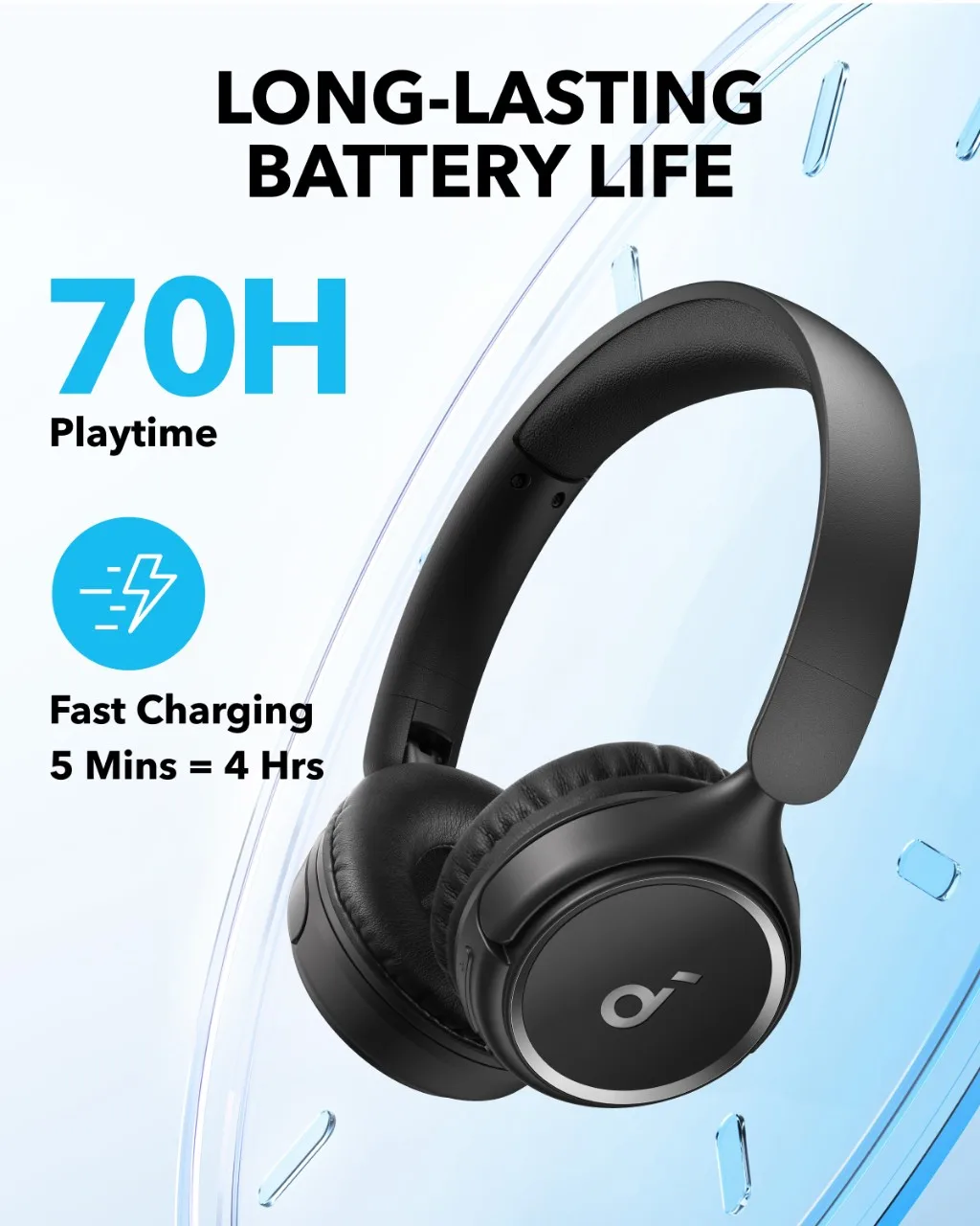 Фото Наушники Soundcore by Anker H30i, беспроводные, Bluetooth 5.3, складные, легкие, стерео, для путешествий и спорта №3
