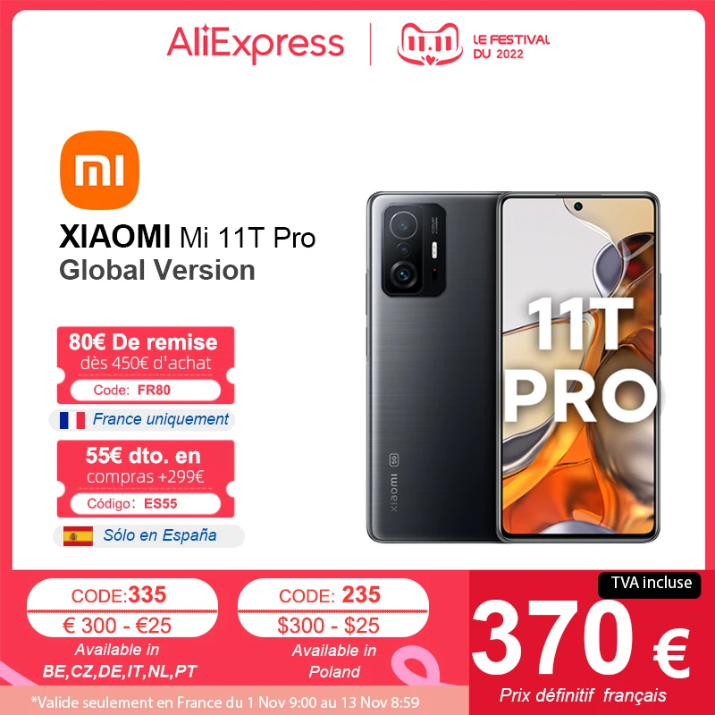 Tanie Globalna Wersja Xiaomi Mi 11T Pro Smartphone 128GB Flagowy Snapdragon 888 Octa Core 108MP Kamera 120Hz AMOLED 120W HyperCharge Tanie Globalna Wersja Xiaomi Mi 11T Pro Smartphone 128GB Flagowy Snapdragon 888 Octa Core 108MP Kamera 120Hz AMOLED 120W HyperCharge