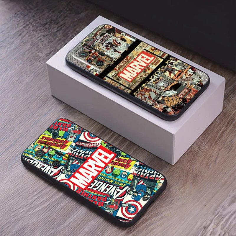 

MARVEL The Avengers Phone Case For Xiaomi Redmi 9 9T 9i 9AT 9A 9C 10S 10T 10 Pro MAX 5G Liquid Silicon Funda Black Coque Back