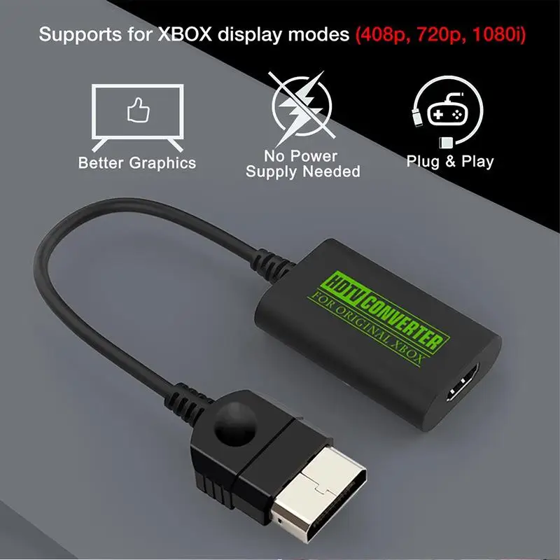 

Переходник для Xbox на HDMI, совместимый с HD-кабелем, для игровой консоли Xbox на ТВ 480P 720P 1080i, шнур, провод
