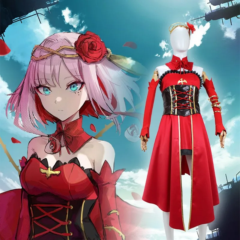 Takt Op. Destiny Cosette Schneider Strapless Detachable Sleeves Open Front Dress Outfit Anime Cosplay Costume F018
