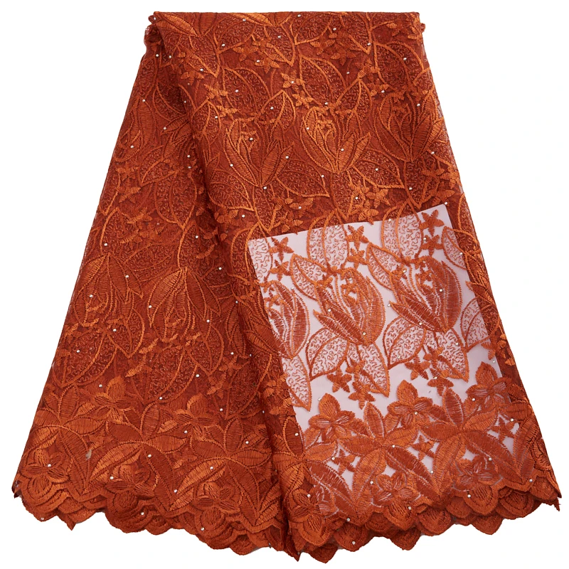 

Африканская Тюлевая Кружевная Ткань 5 ярдов, французское Тюлевое Шелковое кружево 2022, ткань для шитья свадебного платья H2822