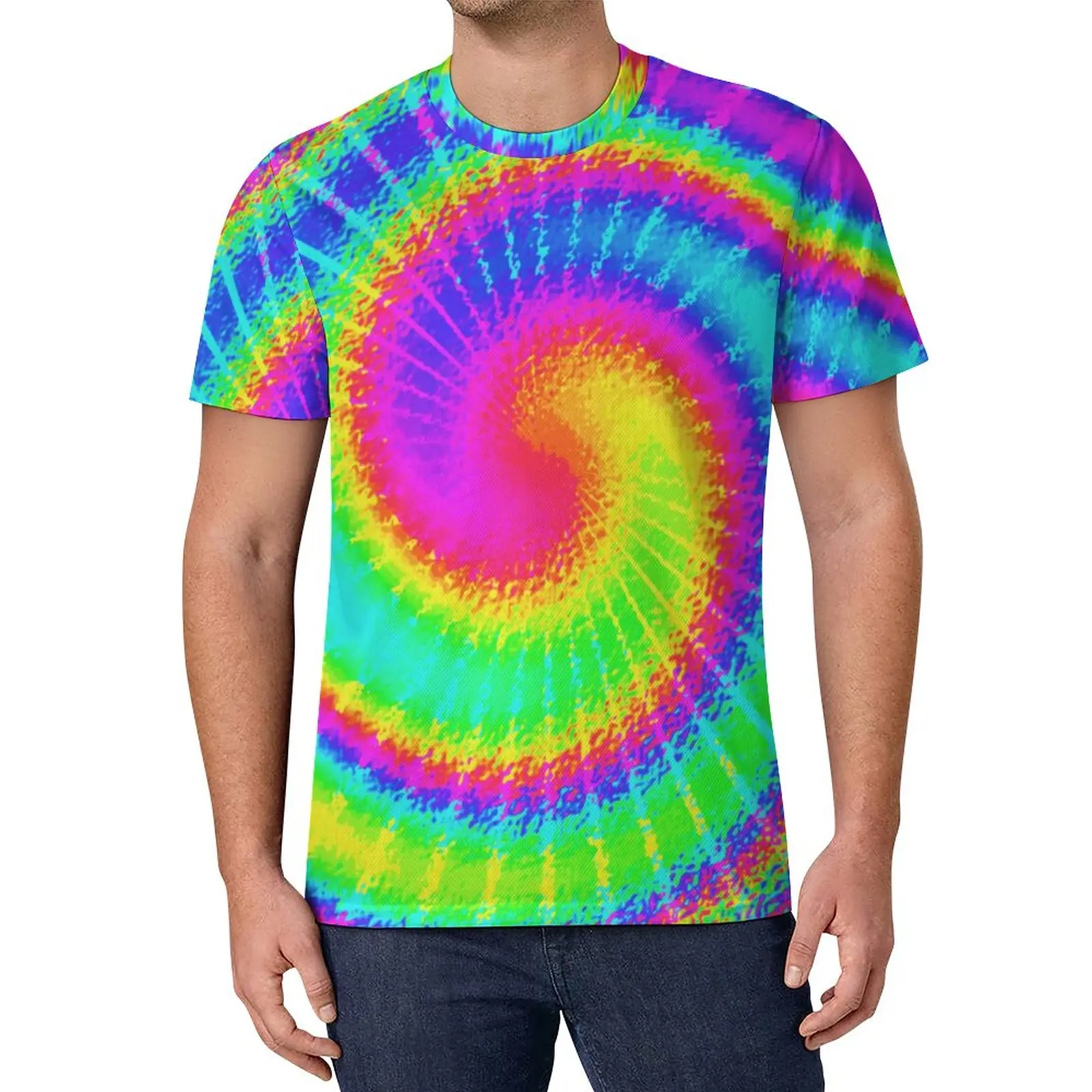 

Красочная ретро-футболка 60-х годов, хип-хоп психоделические футболки в стиле хиппи, Пляжная футболка с рисунком, эстетические топы, женская