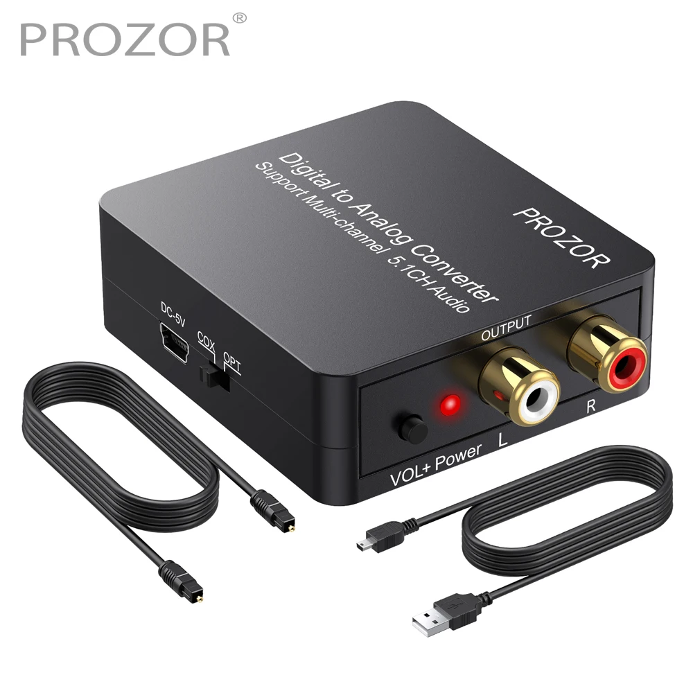 Prozor цифро-аналоговый преобразователь Оптический SPDIF Toslink коаксиальный 5.1CH до 2CH