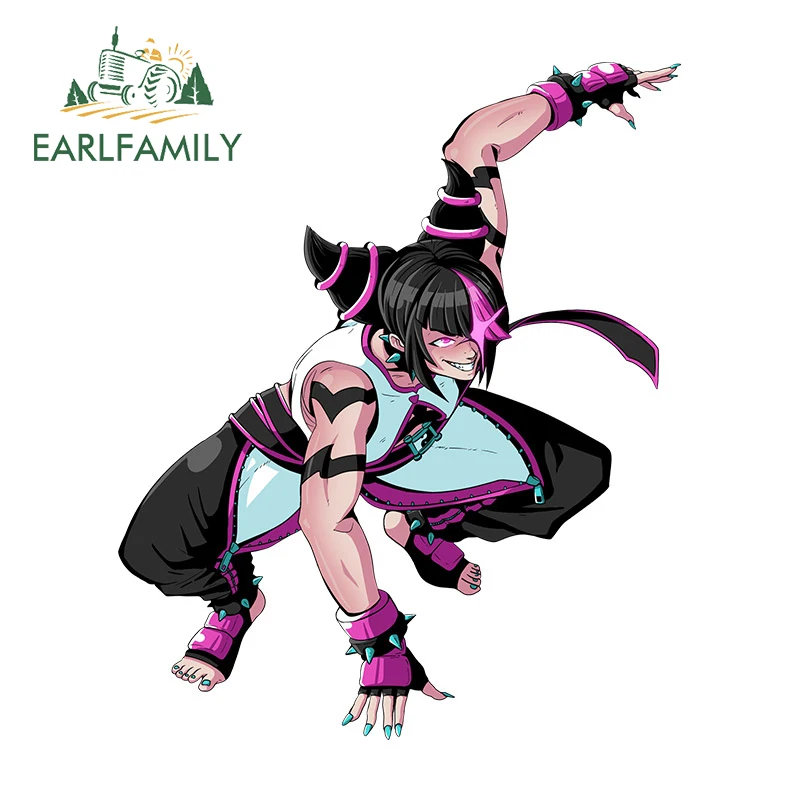 

EARLFAMILY 3D Fanart Han Juri Fighter забавная автомобильная наклейка аниме виниловая наклейка защита двери автомобиля авто бампер графика