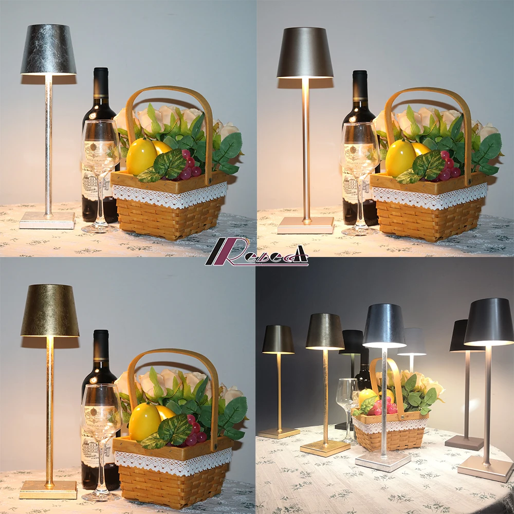 

Wireless Table Lamp New Modern Style LED Usb Rechargeable Waterproof Touch Switch Table Lamps for Restaurant Bar Hotel Decor