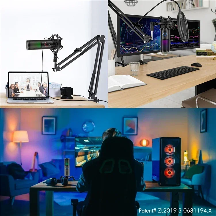 Rgb-микрофон-штатив микрофон-конденсаторный USB-микрофон для потоковой передачи