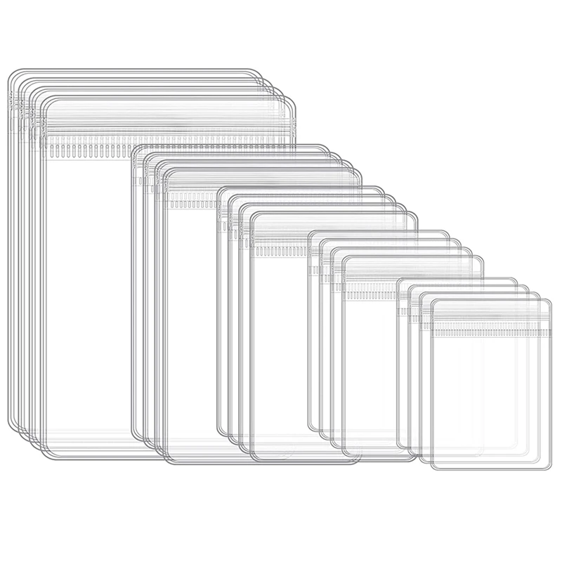 

100Pcs Jewelry Bags Self Seal Jewelry Storage Bags Clear PVC Zipper Lock Bags Sealable Jewelry Storage Bags (5 Sizes)