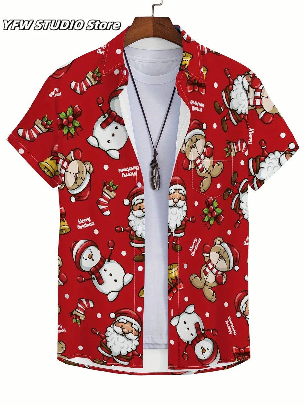 Новинка Рождественская рубашка объемная с рисунком Санта-Клауса винтажные