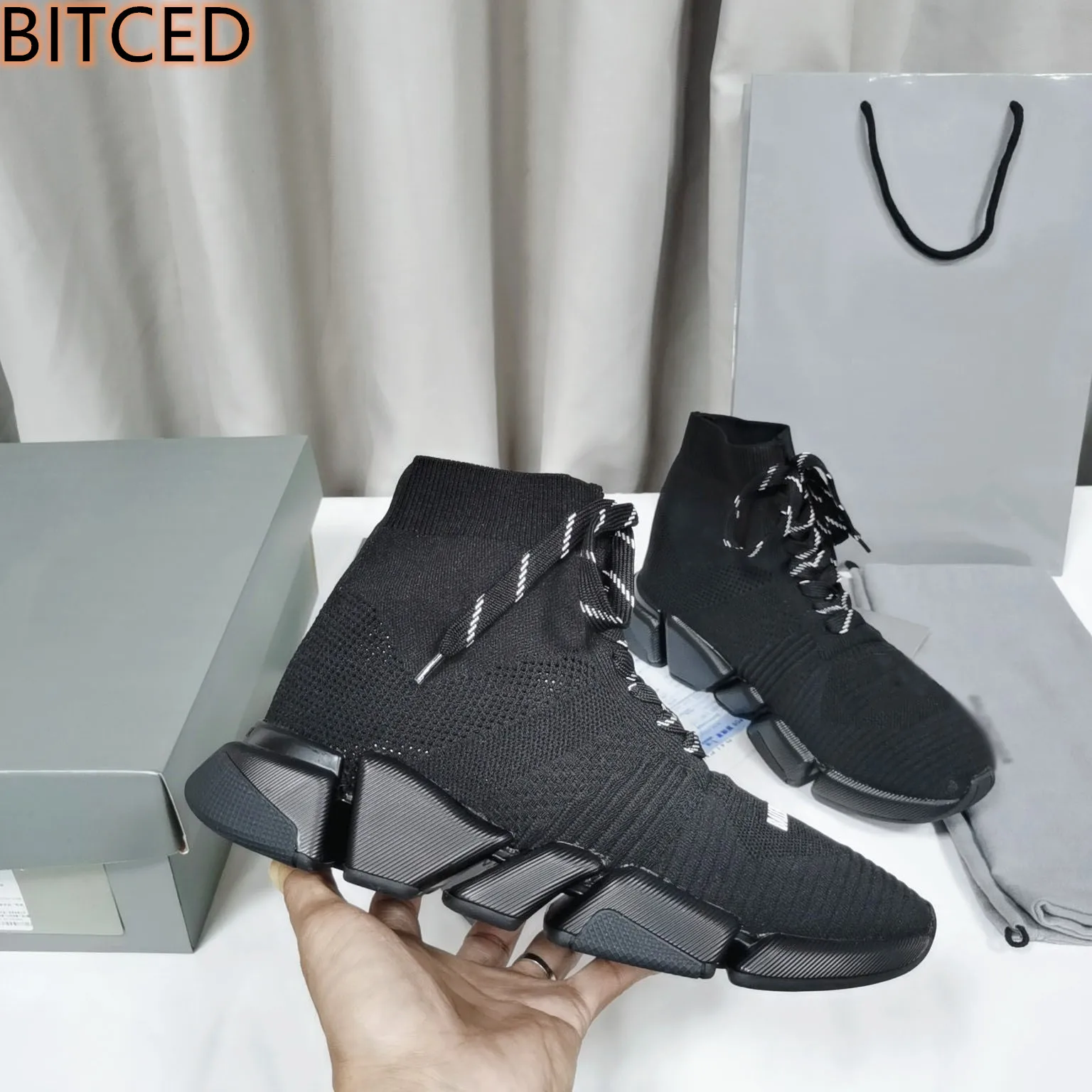 

High-quality brand women's shoes designer socks shoes men and women couple shoes slip on women's shoes new elastic socks shoes