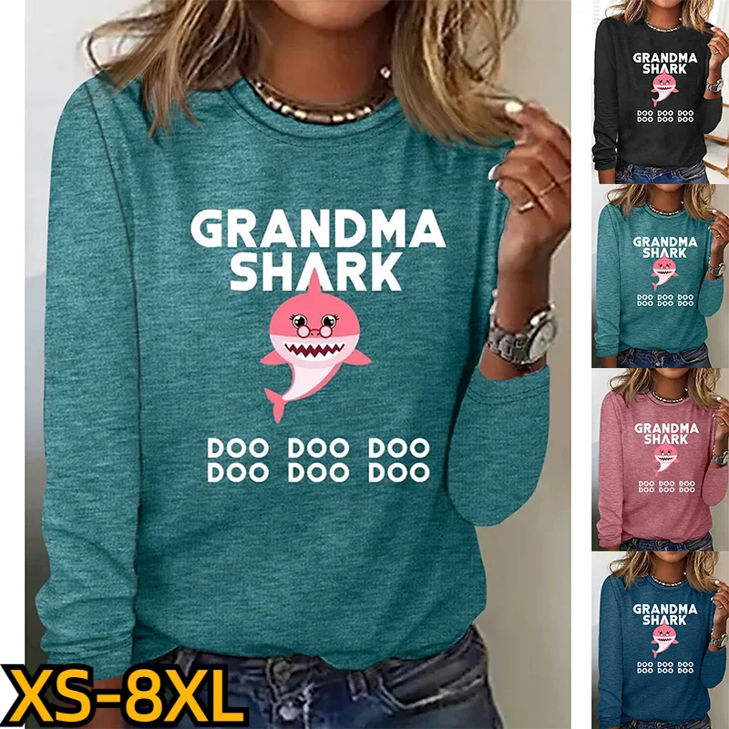 

2023 New Women's Casual Fashion Design Long Sleeve Autumn 3D Print Pullover Everyday Street Loose Tee Shirt Round Neck T-shirt