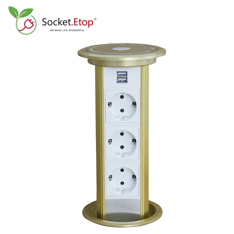 

Золотой сенсорный ключ моторизованный электрический стол подъемная и скрытая розетка 3 гнезда розетки питания двойной USB зарядное устройст...