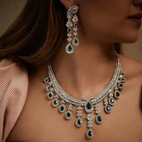 Siscathy 4 шт. Дубай аристократические Роскошные циркониевые серьги ожерелье свадебные аксессуары