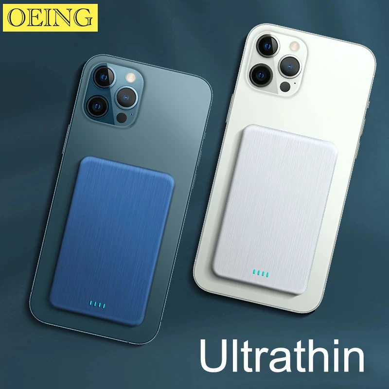 

For iphone 12mini 13Mini Ultrathin 4000mAh Magnetic Wireless Power Bank For iphone 12 13 14 14Pro Max External Auxiliary Battery