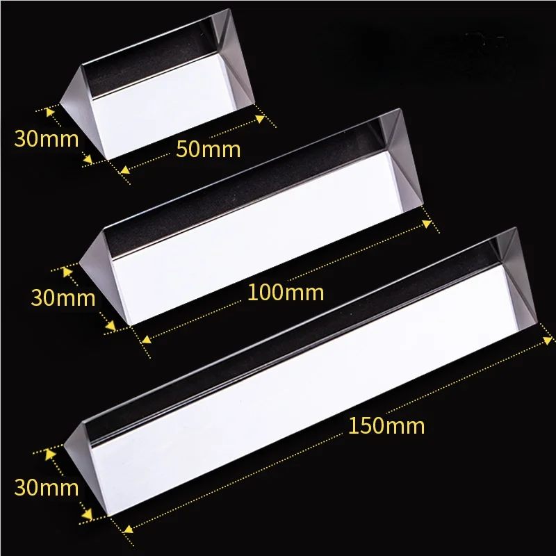 

Optical Glass Triangular Prism 1.97/3.94/5.9" Crystal Rainbow Maker for Photography Science Experiments Physics Light Spectrum