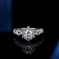 Sherich Hot Selling Moissanite Diamond Flower Shape Ring 1CT Women Luxury  925 Sterling Silver Girls High Jewelry