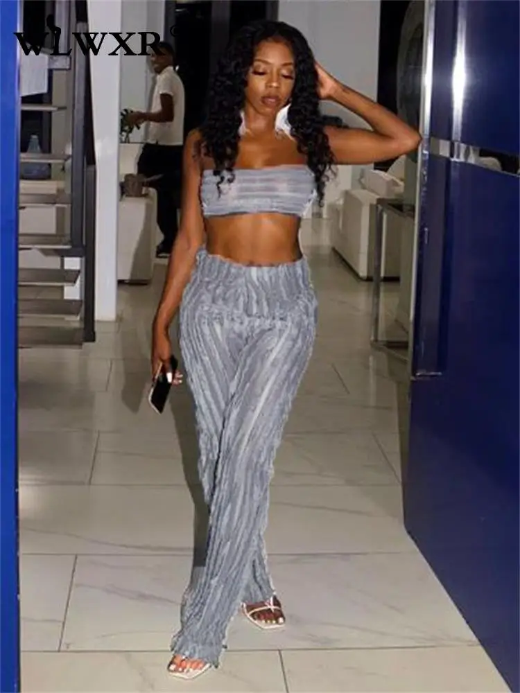 

WLWXR Summer Pant Sets 2 Piece Sets Women Clothes Outfit For Women New In Matching Sets Night Club Outfit Baddie Outfits